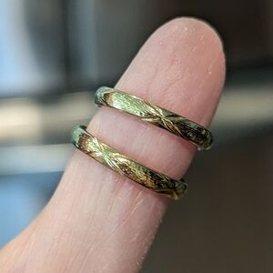 Small etched gold hoop earrings